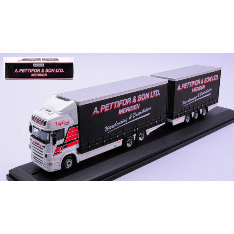 1:76 Oxford Autoarticolato Scania Topline Drawbar A.pettifor & SON LTD