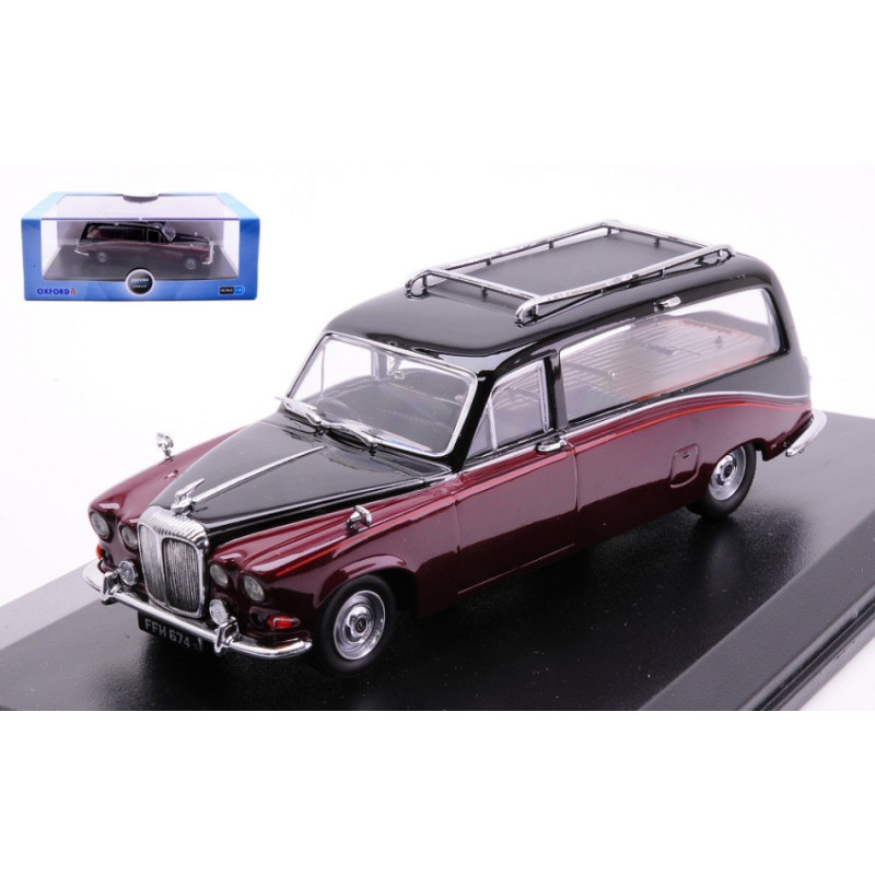 1:43 Oxford Daimler Hearse Nero/burgundy