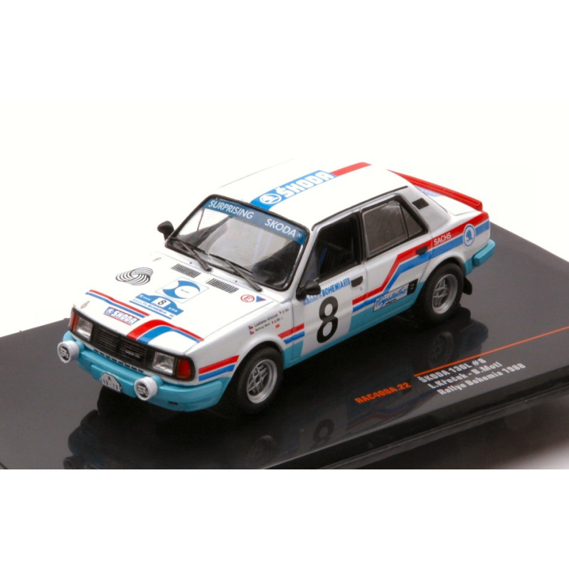 1:43 Ixo Model Skoda 130 L N8 Rally Bohemia 1988 KRECEK/MOTL