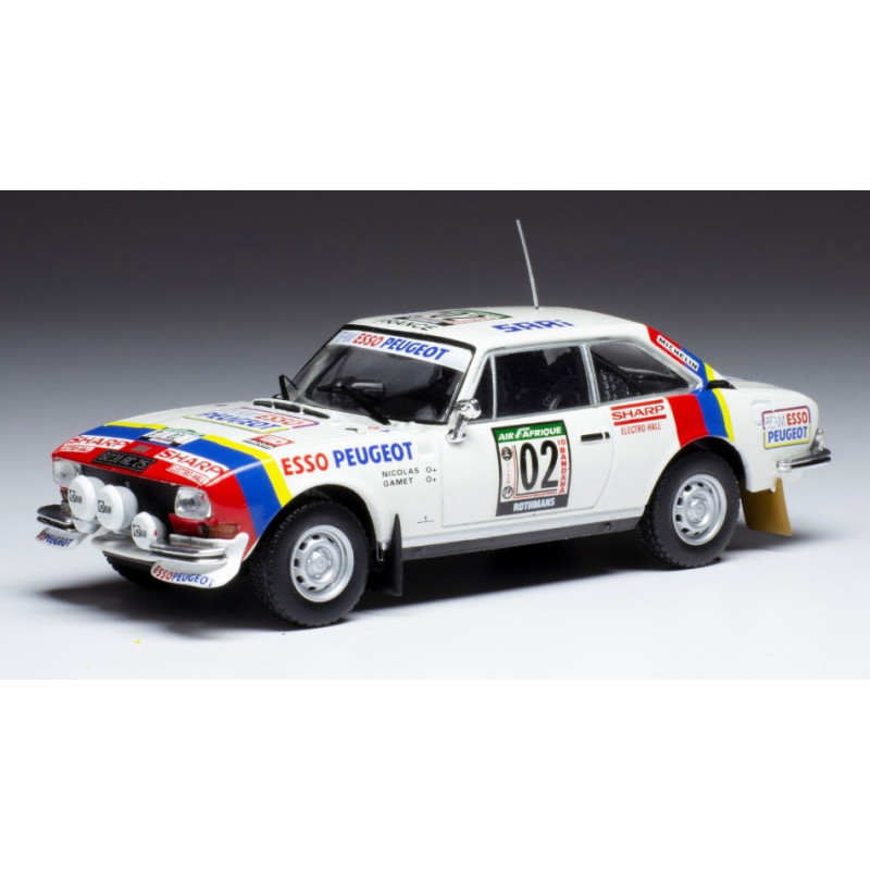 1:43 Ixo Model Peugeot 504 Coupe V6 N2 Rally Cote D'ivoire 1978 Nicolas/gamet