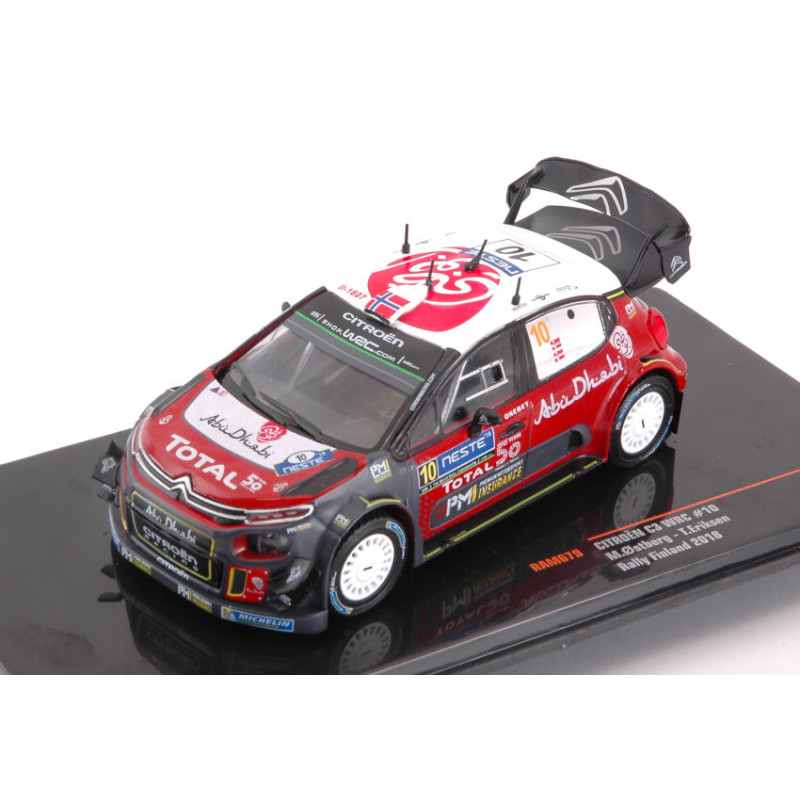 1:43 Ixo Model Citroen C3 WRC N10 2nd Rally Finland 2018 Ostberg eriksen