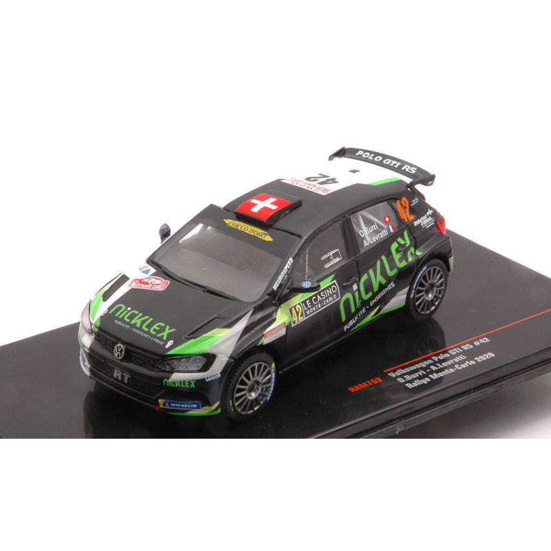 1:43 Ixo Model VW Polo GTI R5 N42 Monte Carlo 2020 BURRI LEVRATTI