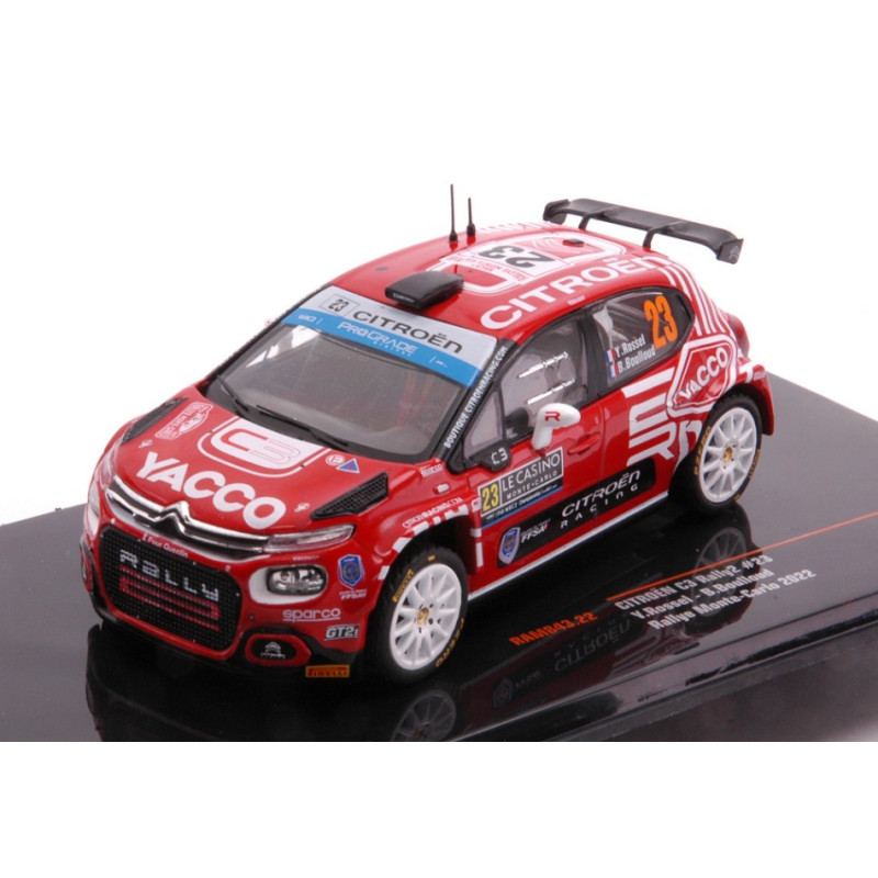 1:43 Ixo Model Citroen C3 RALLY2 N23 Rally Monte Carlo 2022 Rossel/boulloud