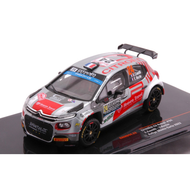 1:43 Ixo Model Citroen C3 RALLY2 N24 Rally Monte Carlo 2022 Camilli/roche