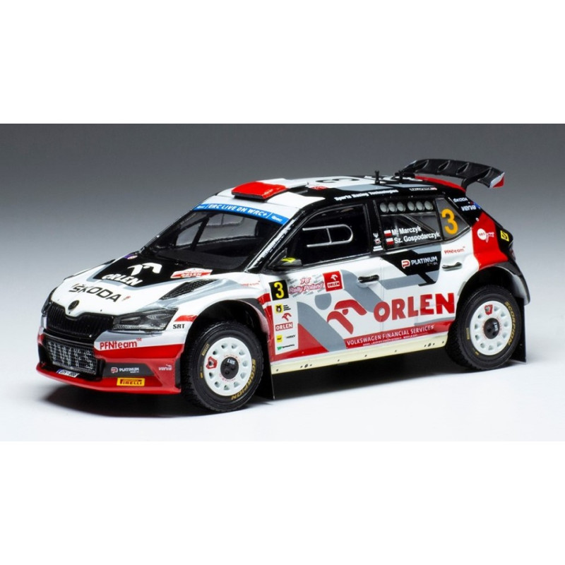 1:43 Ixo Model Skoda Fabia Rally 2 EVO N3 Rally Polen 2022 MARCZYK/GOSPORARCZYK