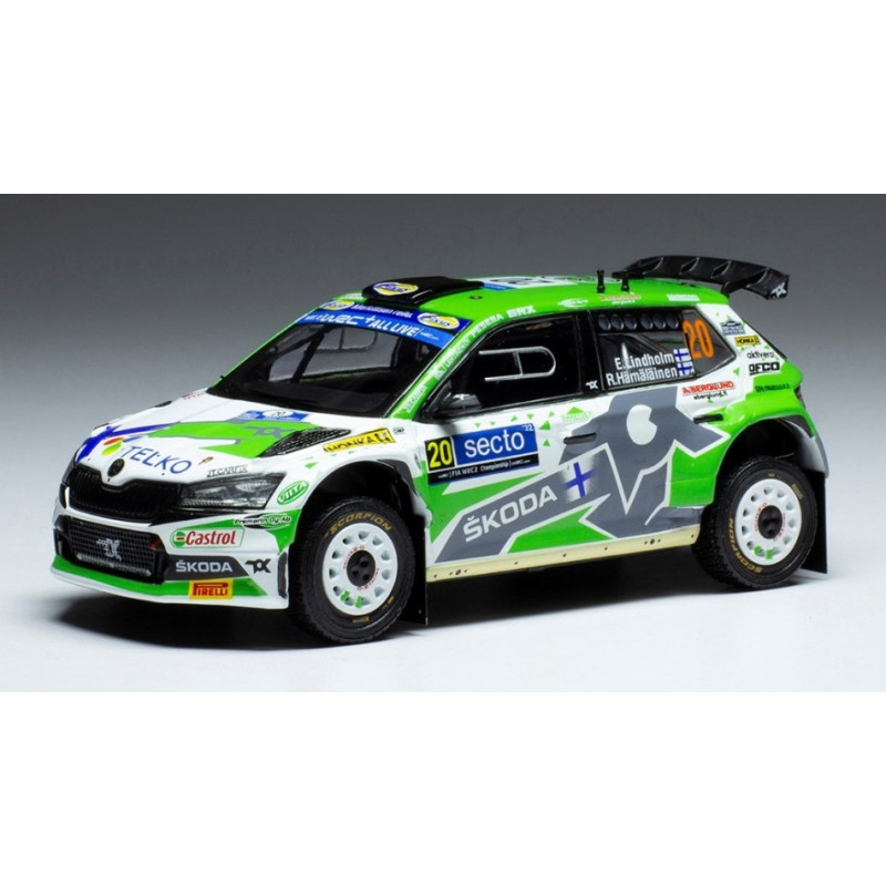 1:43 Ixo Model Skoda Fabia RALLY2 EVO N27 Rally Estland 2022 Lindholm/hamalainen