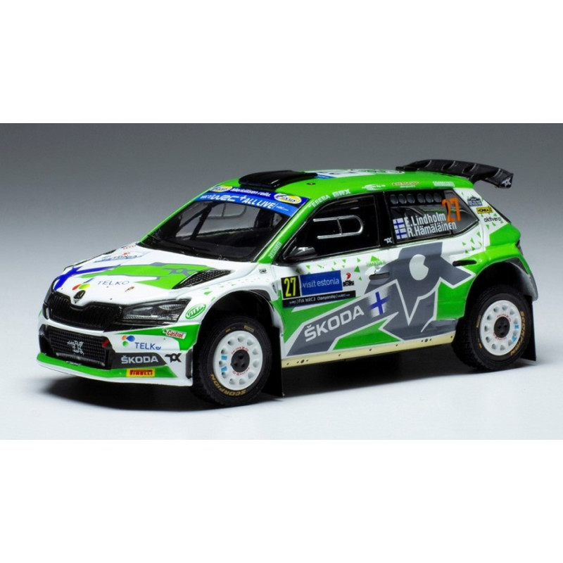 1:43 Ixo Model Skoda Fabia RALLY2 EVO N20 Rally Finland 2022 Lindholm/hamalainen