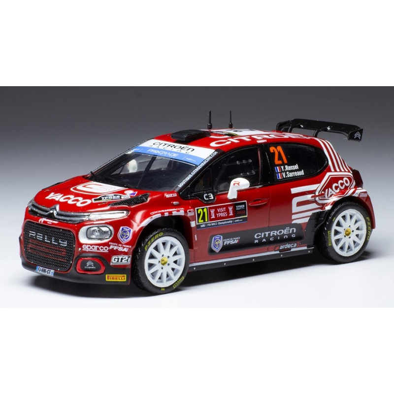 1:43 Ixo Model Citroen C3 Rally 2 N21 WRC2 Rally Ypern 2022 ROSSEL/BOULLOUD