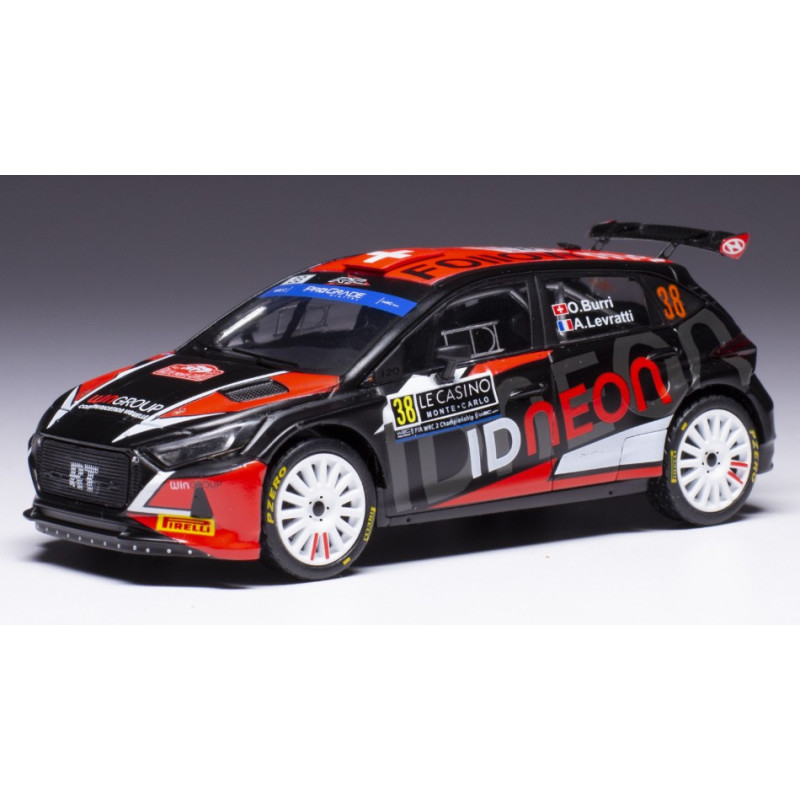 1:43 Ixo Model Hyundai i20 N WRC2 N38 Rally Monte Carlo 2023 Burri/levratti