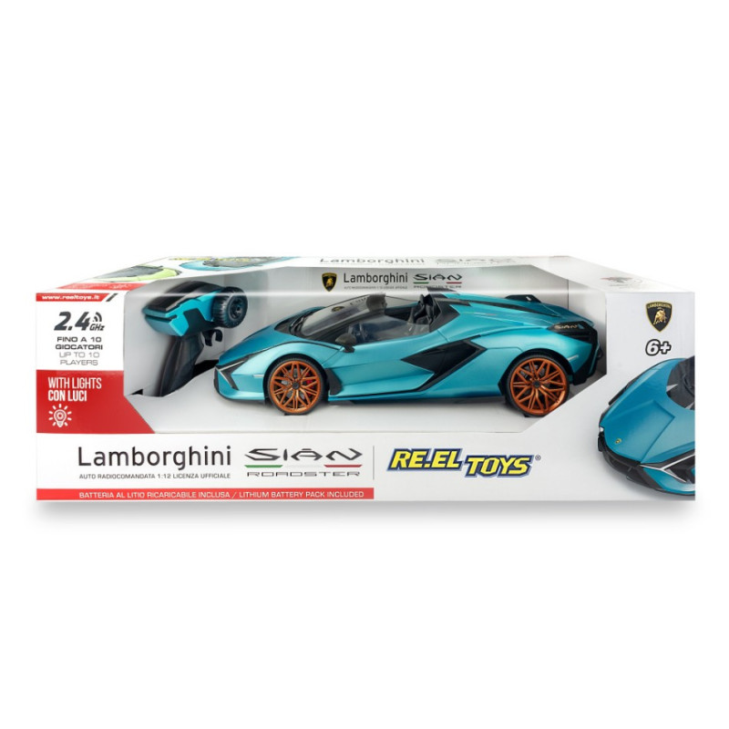 1:12 Re.el.toys Lamborghini Sian Blu C/batterie Ricaricabili AL Litio Radiocomando