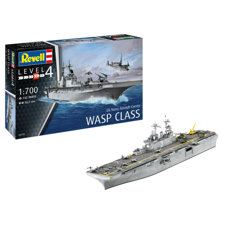 Revell USS Wasp Class Model SET Assault Carrier KIT 1:700