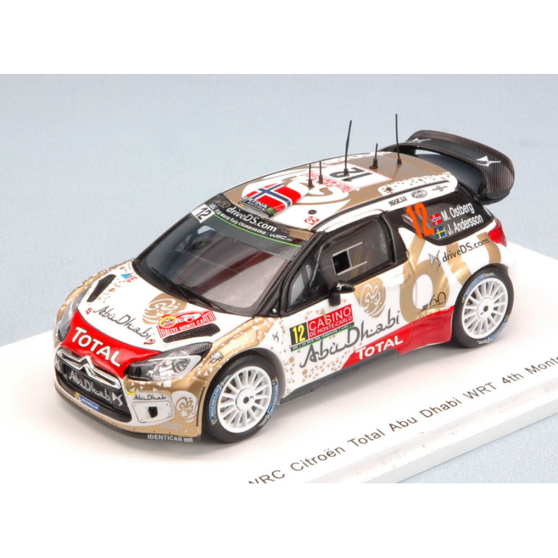 1:43 Spark Citroen DS3 N12 4th Monte Carlo 2015 M.ostberg j.andersson