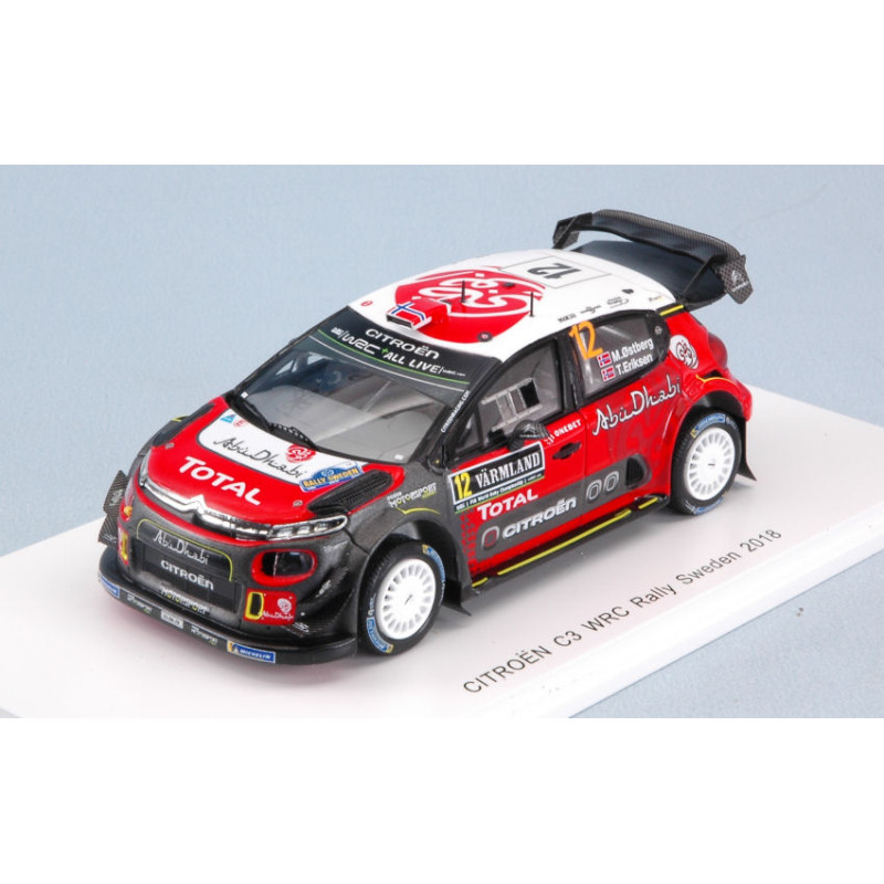 1:43 Spark Citroen C3 WRC N12 6th Sweden Rally 2018 M.ostberg t.eiksen