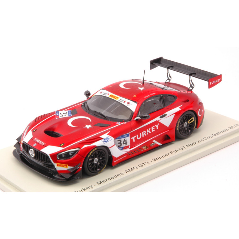 1:43 Spark Mercedes GT3 N34 Winner FIA GT Bahrain 2018 Yoluc guven