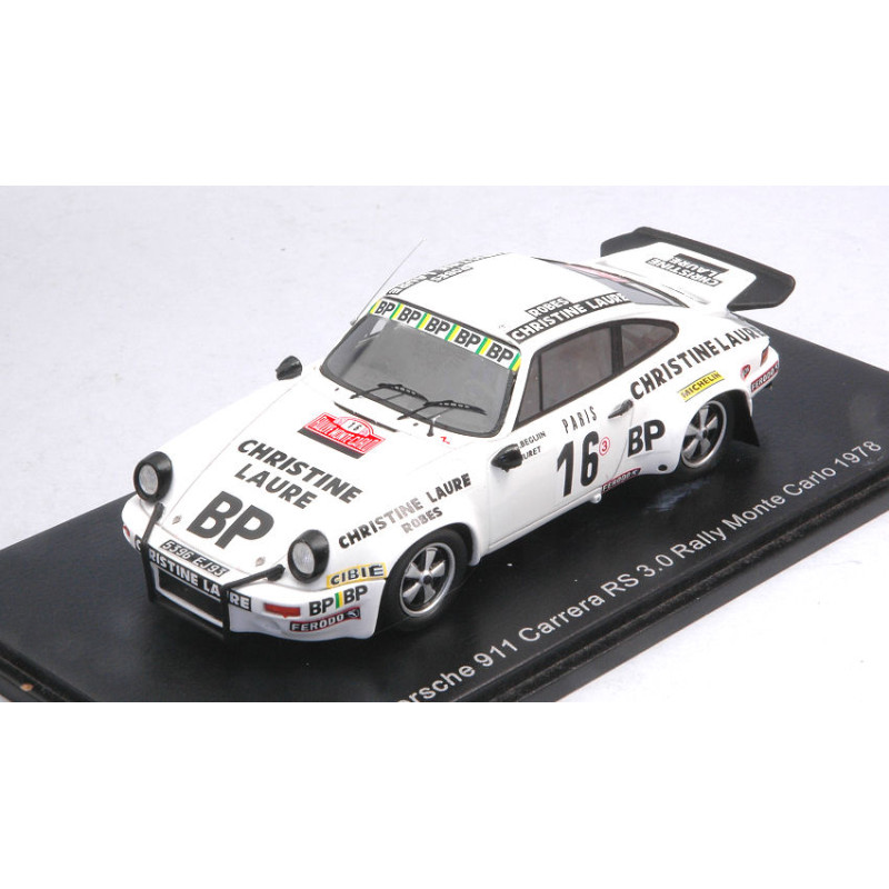 1:43 Spark Porsche 911 Carrera N16 Monte Carlo 1978 B.beguin w.huret