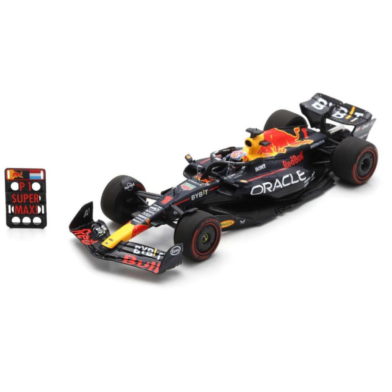 1:43 Spark RED Bull RB19 N1 Winner British GP 2023 MAX Verstappen W/pit B.