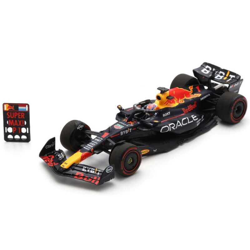 1:43 Spark RED Bull RB19 N1 Winner Belgian GP 2023 W/pit Board MAX Verstappen