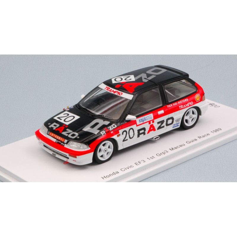 1:43 Spark Honda Civic EF3 N20 1st GR.3 Macau Guia Race 1989 T.tsutsumi