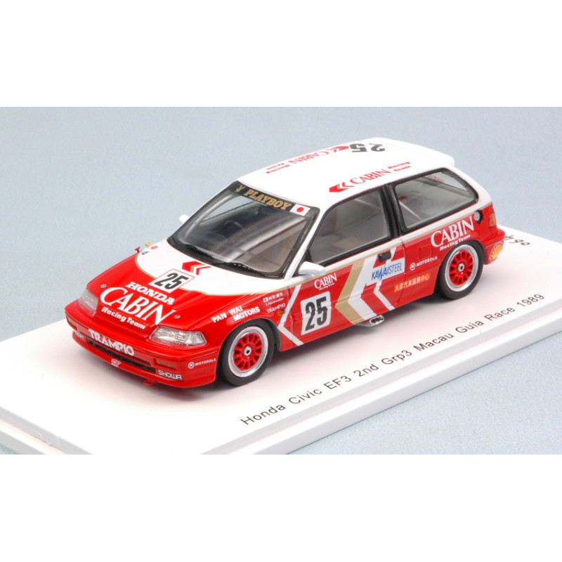 1:43 Spark Honda Civic EF3 N25 2nd Macau Guia Race 1989 Yasuo Muraopacosu