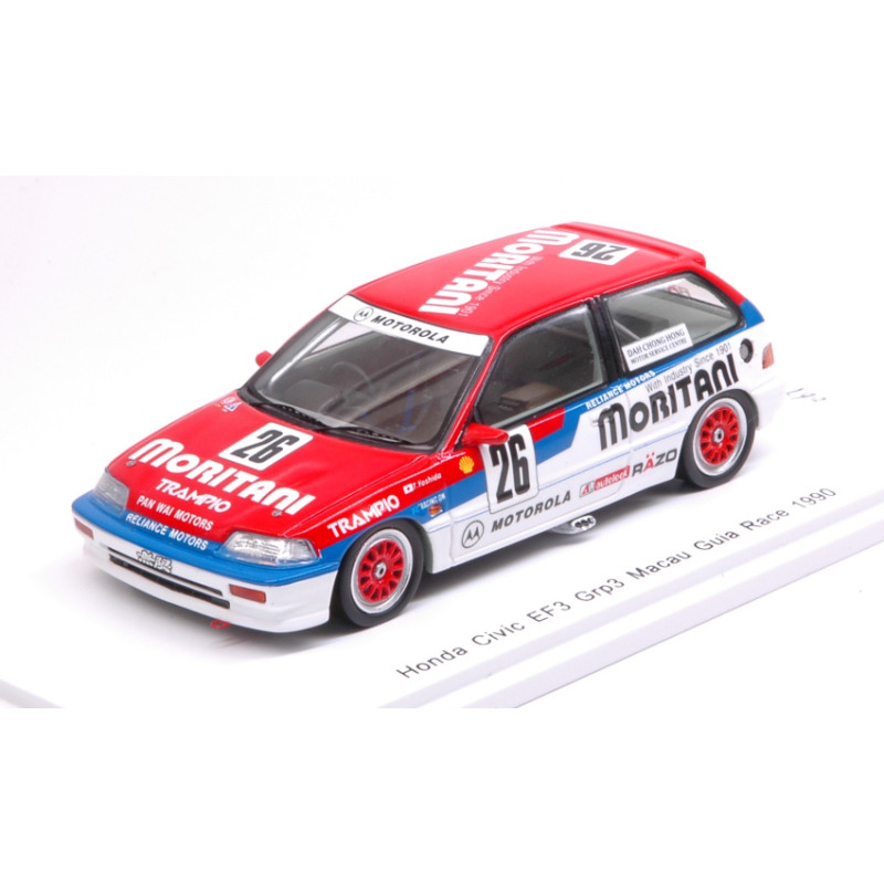 1:43 Spark Honda Civic EF3 N26 Macau Guia Race 1990 Toshihiro Yoshida