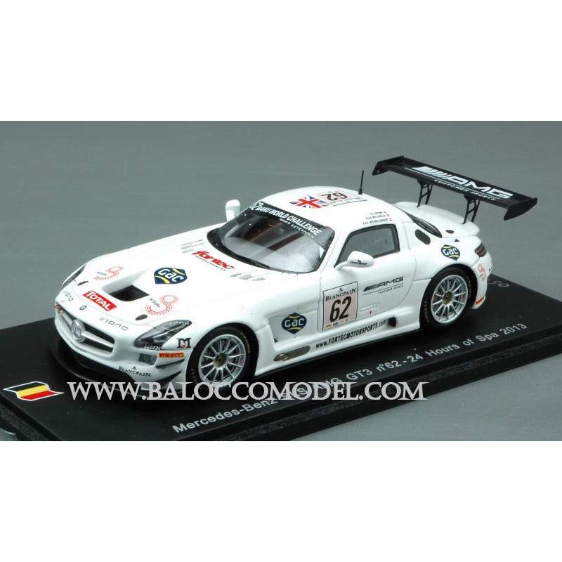 1:43 Spark Mercedes SLS AMG GT3 N62 31th SPA 2013 Webb wendlinger brundle