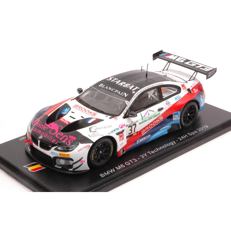 1:43 Spark BMW M6 GT3 N37 24H SPA 2019 Bourgois vannelet buffin haezebrouck