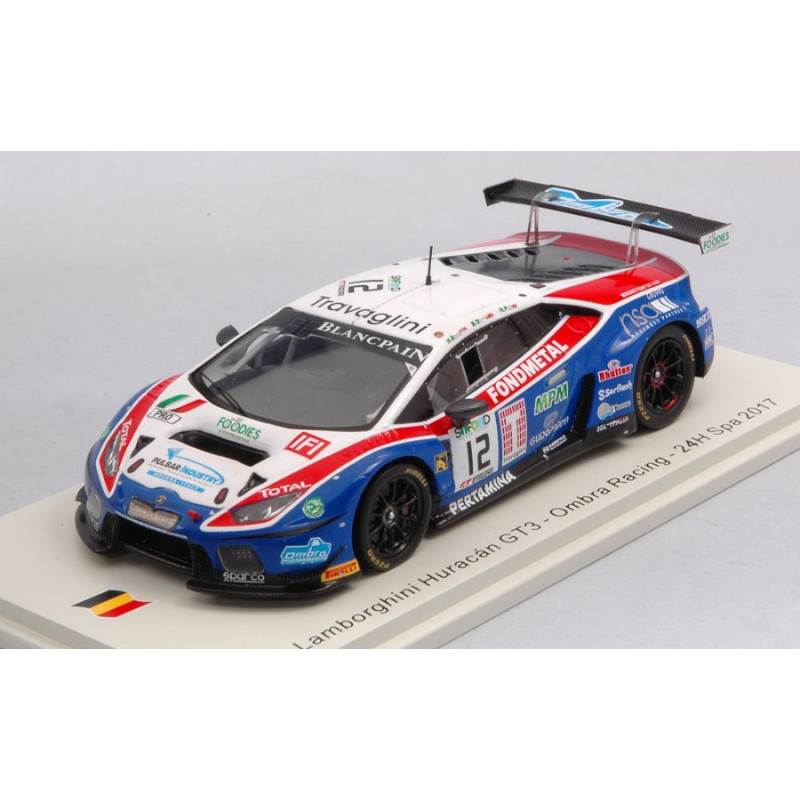 1:43 Spark Lamborghini Huracan GT3 N12 24H SPA 2017 Beretta gattuso piccini