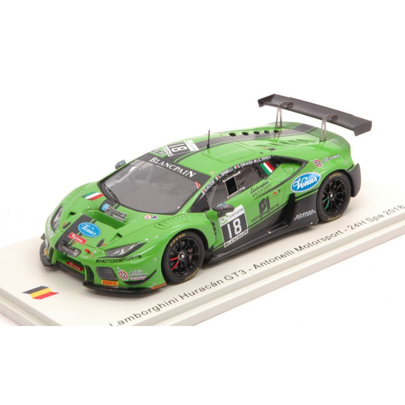 1:43 Spark Lamborghini Huracan GT3 N18 24H SPA 2018 Perez giraudi spinelli altoe