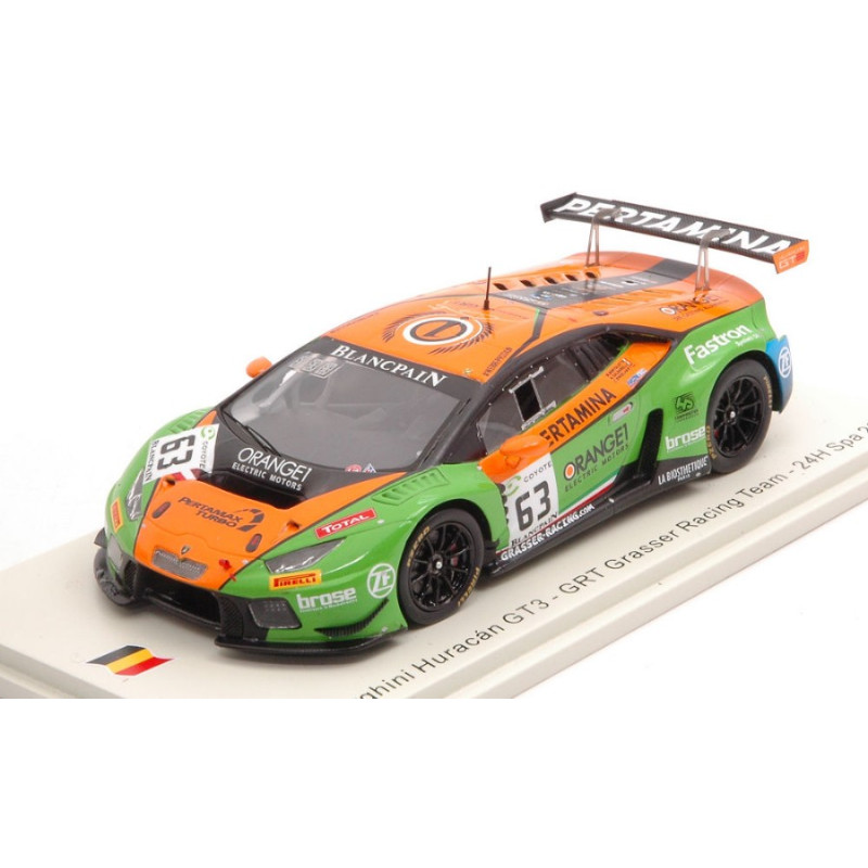 1:43 Spark Lamborghini Huracan GT3 N63 24H SPA 2018 Caldarelli bortolotti engelha