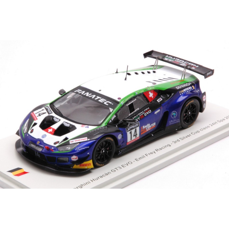 1:43 Spark Lamborghini Huracan GT3 N14 3rd Class 24H SPA 2022 Tujula bianco lappal