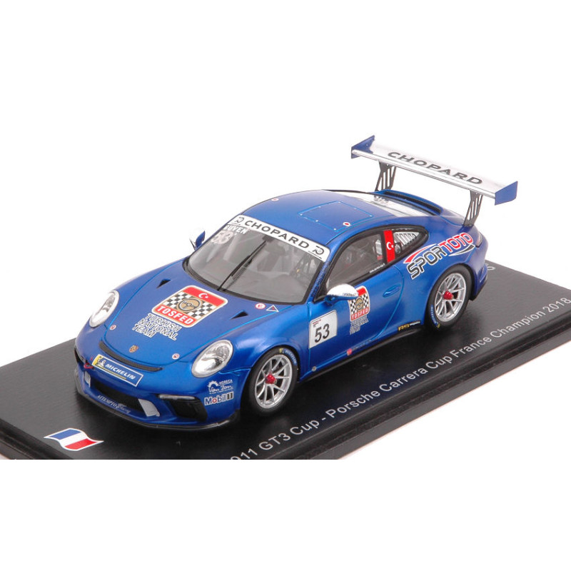 1:43 Spark Porsche 911 GT3 N53 Carrera CUP France Champion 2018 A.guven