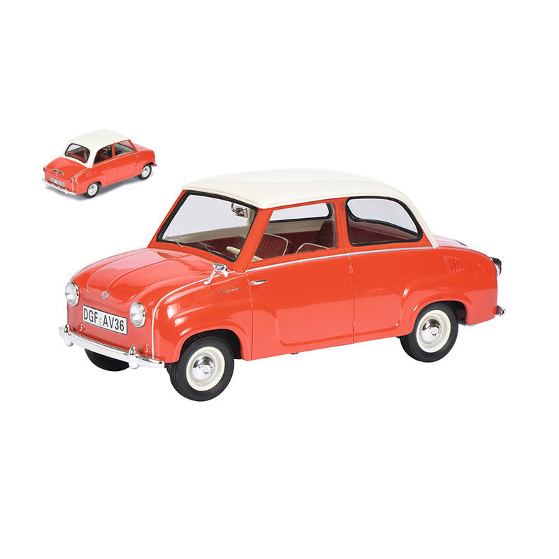 1:18 Schuco Goggomobil 1955 Rosso W/bianco Roof