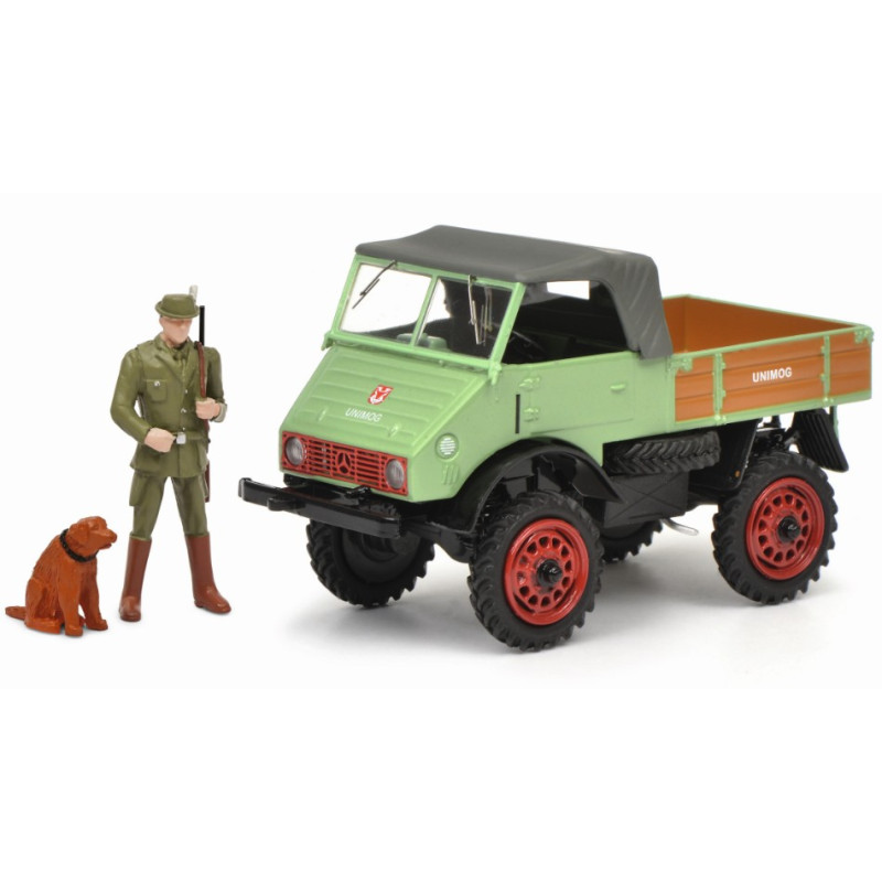 1:43 Schuco Mercedes Unimog Weidmannsheil W/haunter AND DOG