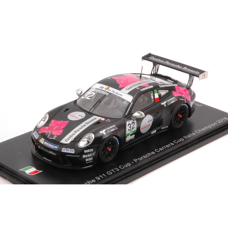 1:43 Spark Porsche 911 GT3 N32 Carrera CUP Italia Champion 2018 G.quaresmini