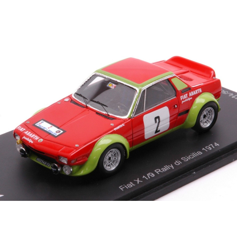 1:43 Spark Fiat X 1/9 N2 Rally DI Sicilia 1974 G.pianta b.scabini