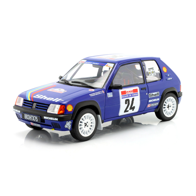 1:18 Solido Peugeot 205 Rally Gr.a N24 Tour DE Corse 1990 R.boursier b.frangin