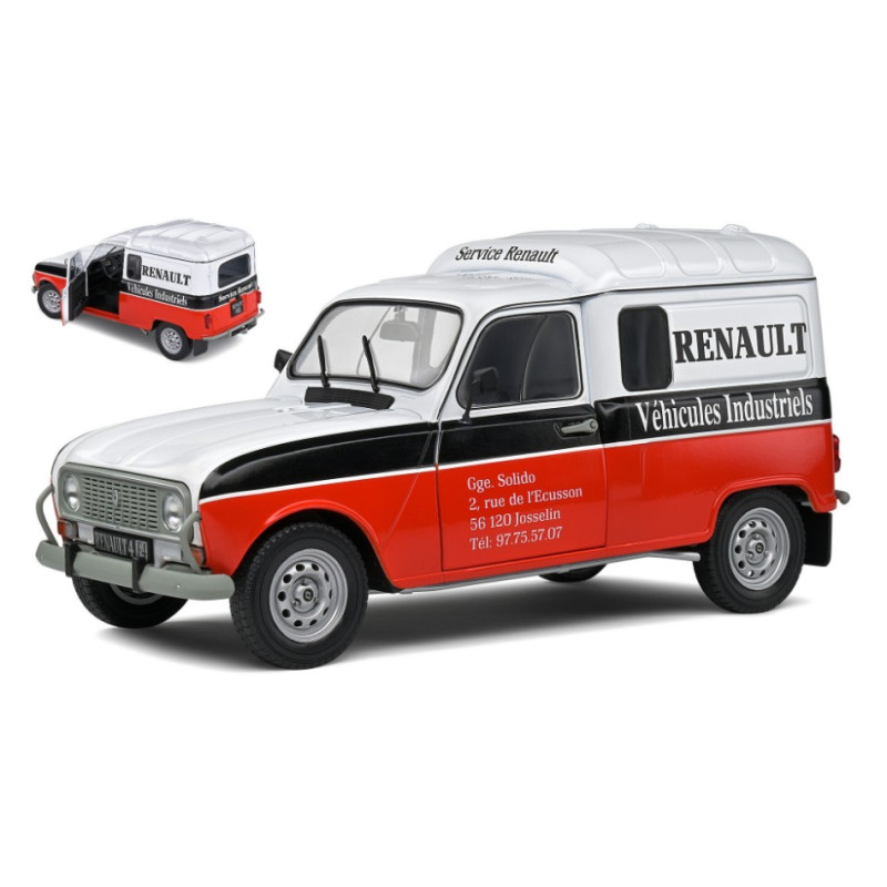 1:18 Solido Renault 4LF4 Vehicule Industriel 1988 Bianco/rosso