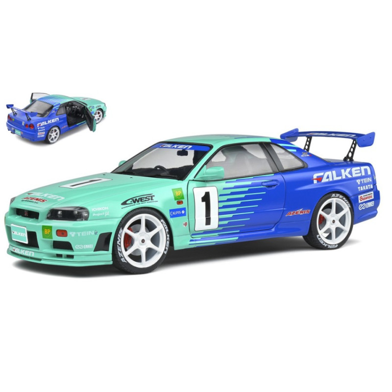 1:18 Solido Nissan Skyline R34 Gtr jgtc N1 1999 Falken Drift Livery