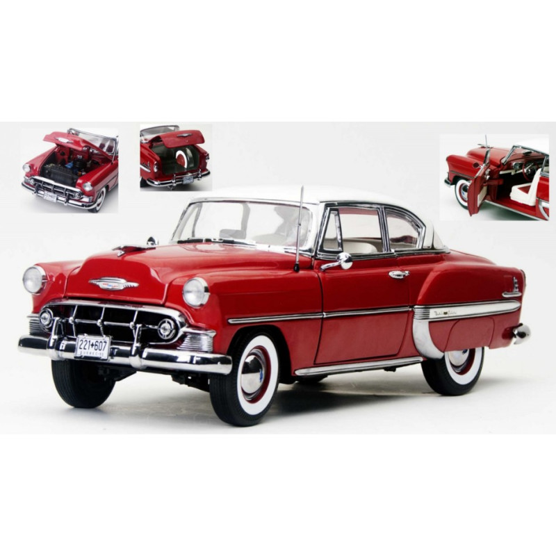 1:18 Sunstar Chevrolet BEL AIR H.top Coupe With Bianco Roof 1953 Rosso