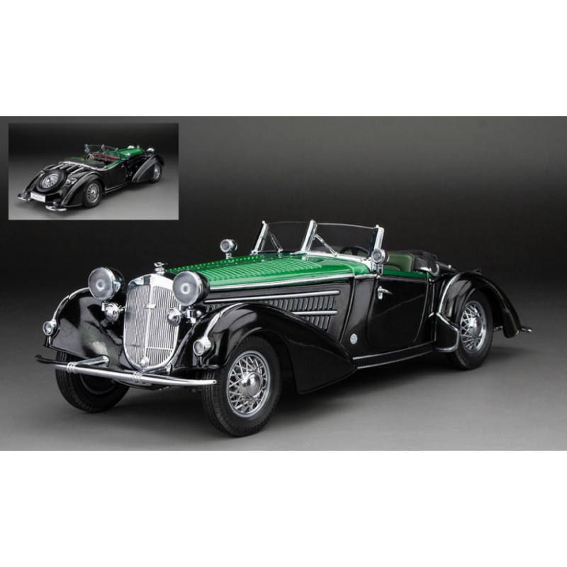 1:18 Sunstar Horch 855 Special Roadster 1939 Nero/verde Scuro