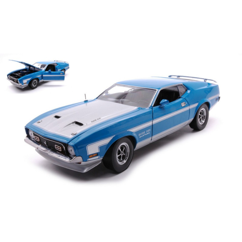 1:18 Sunstar Ford Mustang Boss 351 Grabber 1971  Blu/bianco