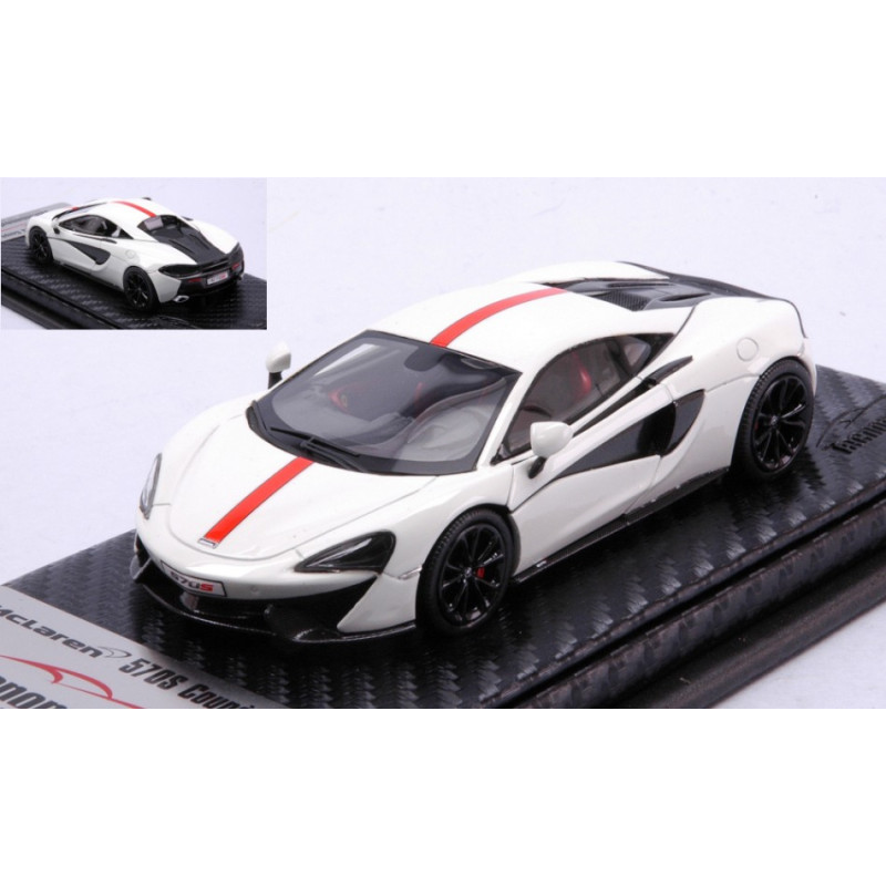 1:43 Tecnomodel Mclaren 570S Avus Bianco With Rosso Stripe AND Rosso Insert 2015