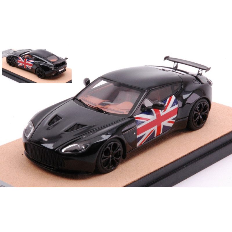 1:43 Tecnomodel Aston Martin V12 Zagato 2012 Nero W/english  Flag  Ed.lim.pcs 10