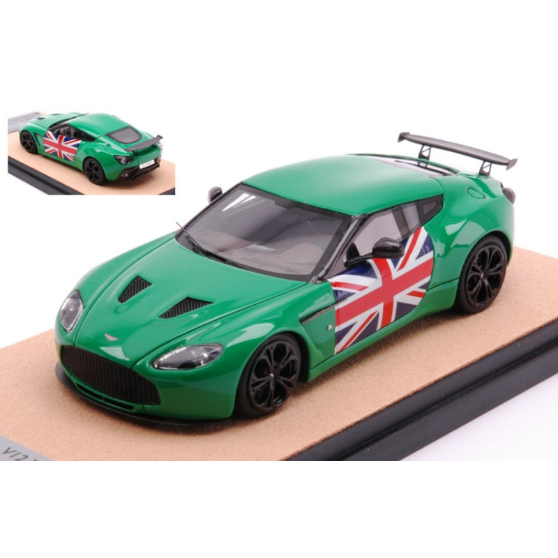 1:43 Tecnomodel Aston Martin V12 Zagato 2012 Verde W/english Flag Ed.lim.pcs 10