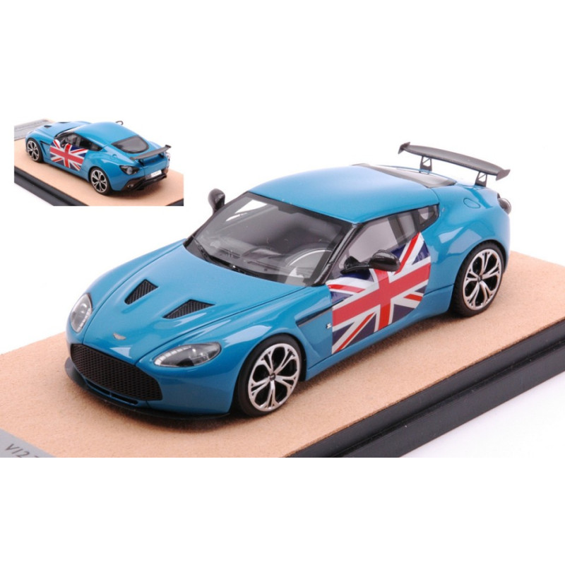 1:43 Tecnomodel Aston Martin V12 Zagato 2012 Baby BLU W/english Flag Ed.lim.pcs 10