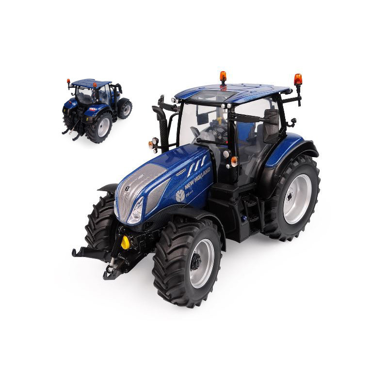 1:32 Universal Hobbies Trattore NEW Holland T5.140 Blu Power LOW Roof High Visibility