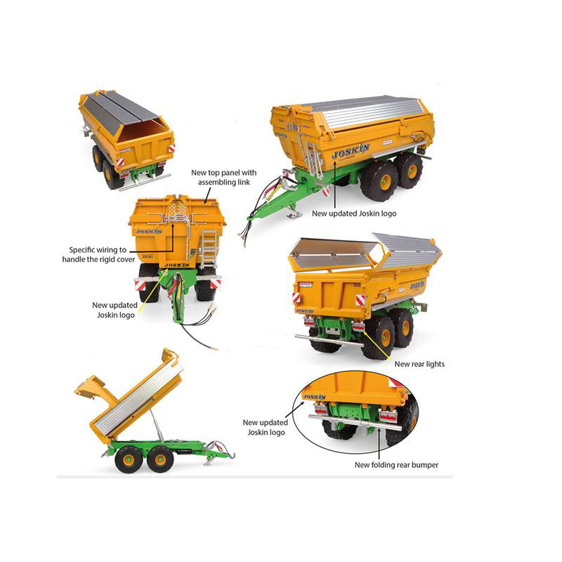 1:32 Universal Hobbies Semirimorchio Ribaltabile Joskin Trans ktp 22/50 + Rigid Cover