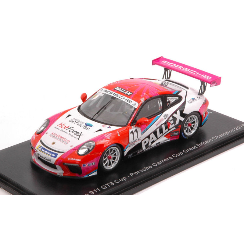 1:43 Spark Porsche 911 GT3 N11 Carrera CUP Great Britain CHAMP.2018 T.elinas