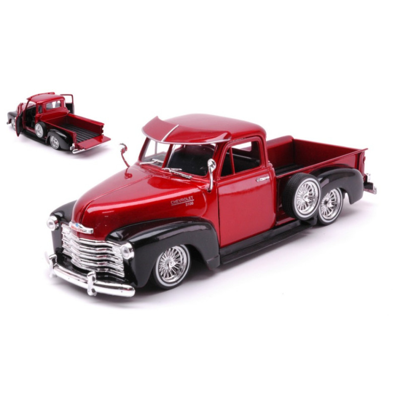 1:24 Welly Chevrolet 3100 Pick UP LOW Rider Rosso Metallizzato/nero