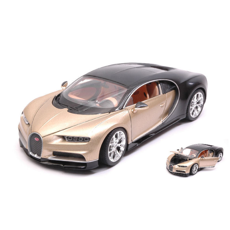 1:24 Welly Bugatti Chiron Oro Nero  27